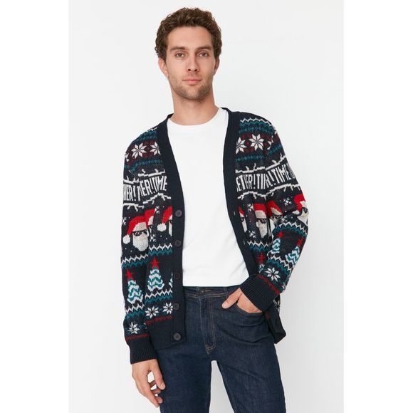 NWT Trendyol Men Regular fit V Neck Knitwear Cardigan - Picture 1 of 8